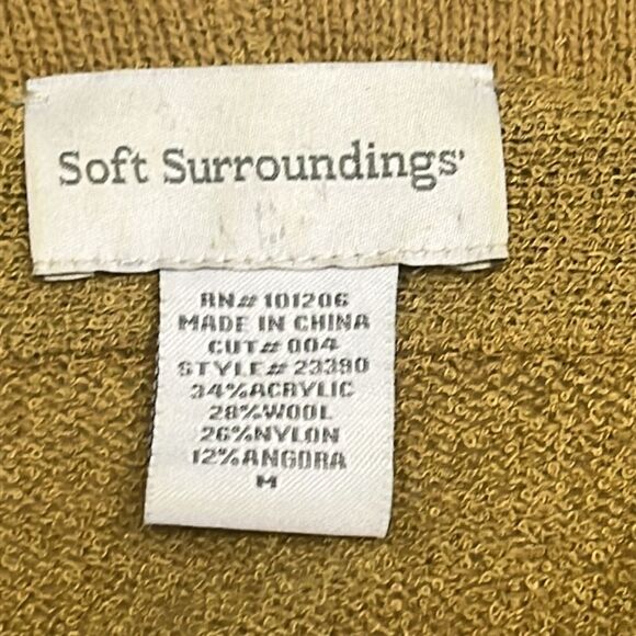 Soft Surroundings Wool Angora Blend Tan Long Sleeve V-neck Cardigan Size Medium - Picture 14 of 15